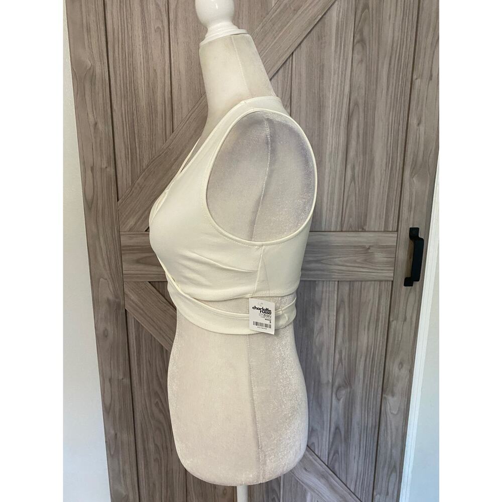 NWT Charlotte Russe, small cream wrap around top - Picture 4 of 7